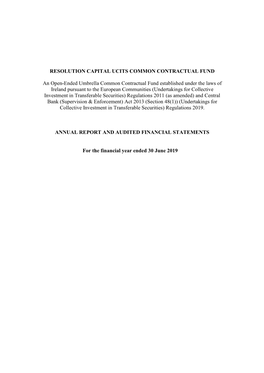 Resolution Capital Ucits Common Contractual Fund