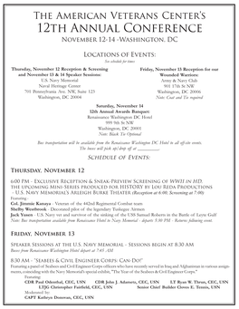 12Th Annual Conference November 12-14 -Washington, DC