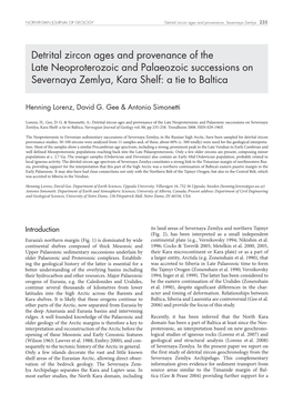 Detrital Zircon Ages and Provenance of the Late Neoproterozoic and Palaeozoic Successions on Severnaya Zemlya, Kara Shelf: a Tie to Baltica