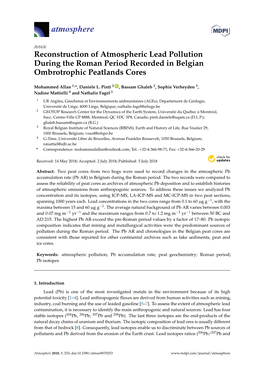 Reconstruction of Atmospheric Lead Pollution During the Roman Period Recorded in Belgian Ombrotrophic Peatlands Cores