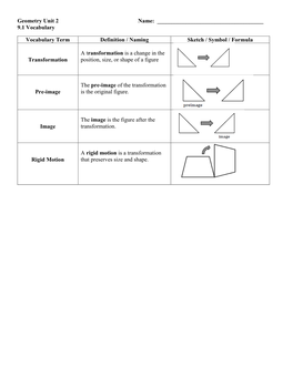 Geometry Unit 2 Name: 9.1