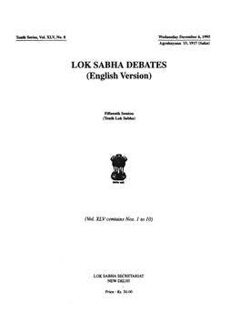 LOK SABHA DEBATES (English Version)