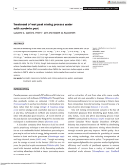 Treatment of Wet Peat Mining Process Water with Acrotelm Peat Susanne E