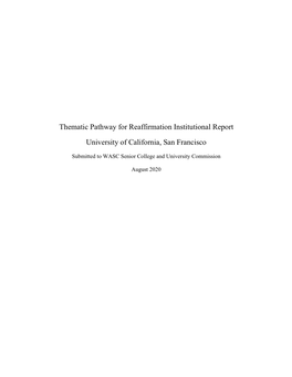 Thematic Pathway for Reaffirmation Institutional Report University Of
