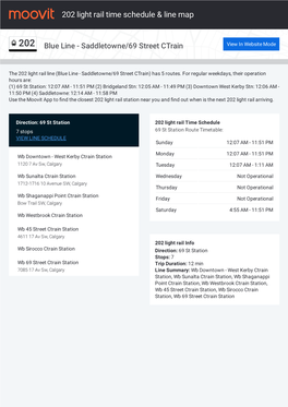 202 Light Rail Time Schedule & Line Route
