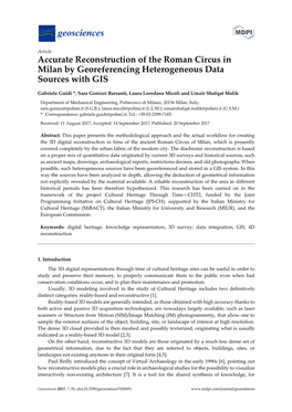 Accurate Reconstruction of the Roman Circus in Milan by Georeferencing Heterogeneous Data Sources with GIS