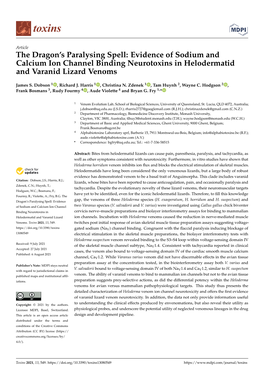 Evidence of Sodium and Calcium Ion Channel Binding Neurotoxins in Helodermatid and Varanid Lizard Venoms