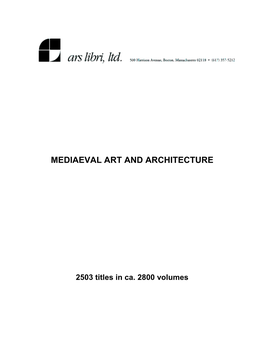 Mediaeval Art and Architecture. the Library of Ronald R. Atkins
