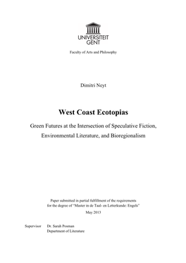 Ecotopian Fiction As a Continuation of Utopian Literature and Soft Science Fiction