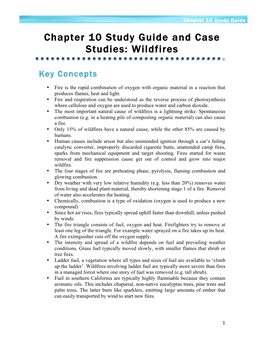 Chapter 10 Study Guide and Case Studies: Wildfires