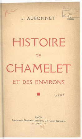 Histoire De Chamelet Et Des Environs