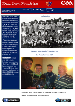 January 2014 Newsletter