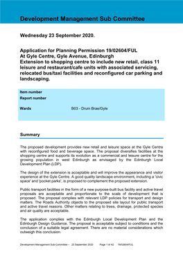 Appendix 1 Application for Planning