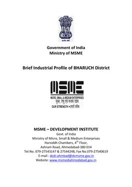 Brief Industrial Profile of BHARUCH District