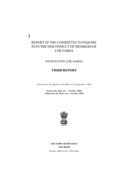 Report of the Committee to Inquire Into the Misconduct of Members of Lok Sabha