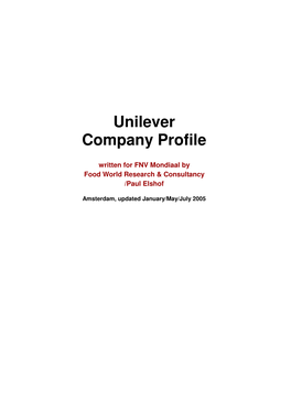 Company Profile Unilever