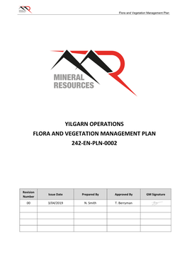 Flora and Vegetation Management Plan