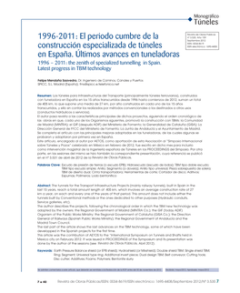 El Periodo Cumbre De La Construcción Especializada De Túneles En España