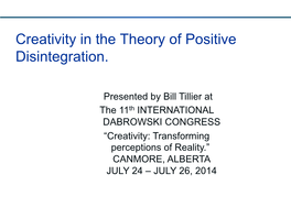 Creativity in the Theory of Positive Disintegration