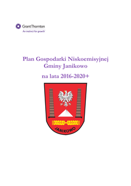 Plan Gospodarki Niskoemisyjnej Gminy Janikowo Na Lata 2016-2020+