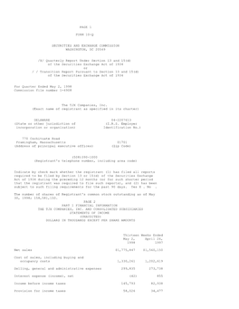 Page 1 Form 10-Q Securities and Exchange Commission