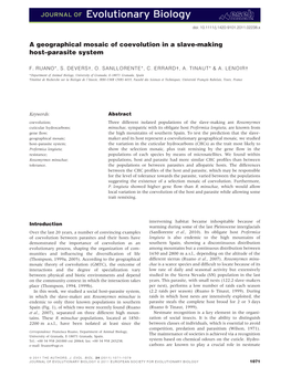 A Geographical Mosaic of Coevolution in a Slavemaking Hostparasite System