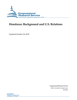 Honduras: Background and U.S. Relations