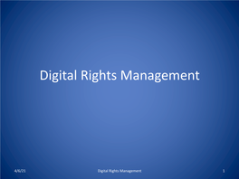 Digital Rights Management