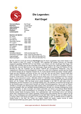 Die Legenden: Karl Engel