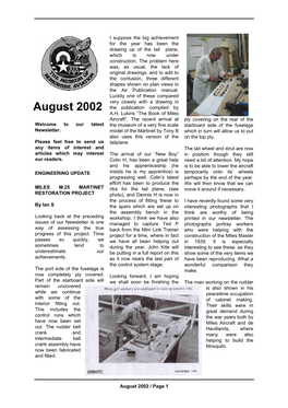 Museum of Berkshire Aviation Newsletter August 2002