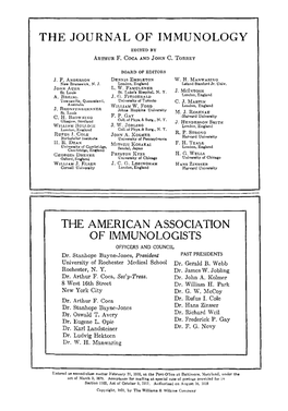 The Journal of Immunology the American Association Of