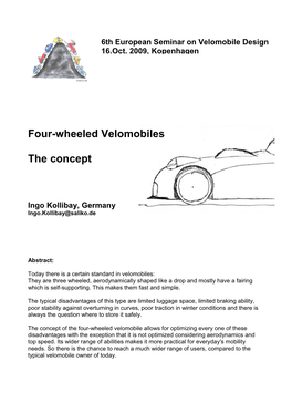 Four Wheeled Velomobiles