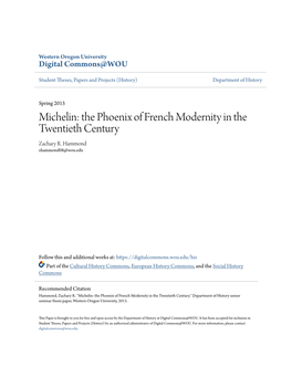 Michelin: the Phoenix of French Modernity in the Twentieth Century Zachary R