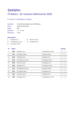 Spielplan FC Balzers - 33