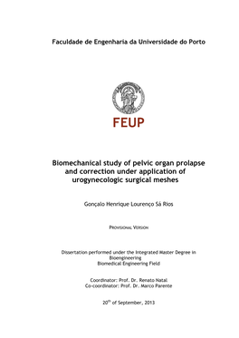 Biomechanical Study of Pelvic Organ Prolapse and Correction Under Application of Urogynecologic Surgical Meshes