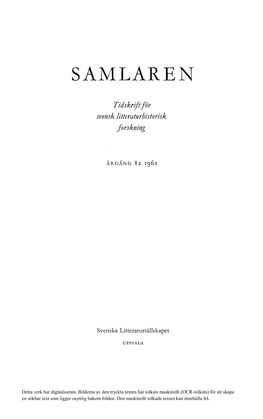 Svensk Litteraturhistorisk Bibliografi 78 (1959)