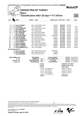 R Race CLASSIFICATION