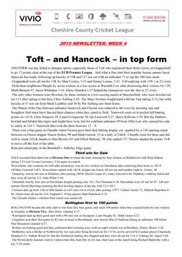 Toft – and Hancock – in Top Form