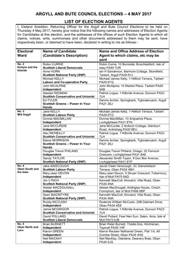 Argyll and Bute Local Elections