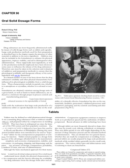 CHAPTER 90 Oral Solid Dosage Forms Tablets