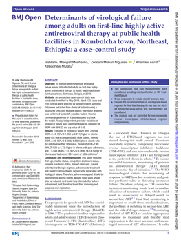 Determinants of Virological Failure Among Adults on First