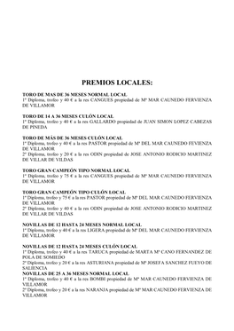 Premios Locales