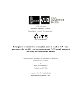 Mass Spectrometry for Spatially Resolved, Elemental, and Fe, Ni Isotopic Analysis of Metal and Silicate Meteoritic Material