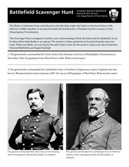 1. the General Who Commanded the Union Army of the Potomac Was Born in Philadelphia, Pennsylvania in December 1826