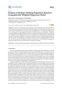 Analysis of Beijing's Working Population Based on Geographically Weighted Regression Model