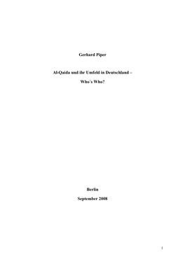 Al-Qaida Und Ihr Umfeld in Deutschland –