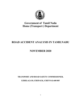 Department ROAD ACCIDENT ANALYSIS in TAMILNADU