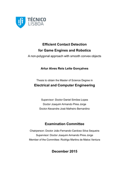 Efficient Contact Detection for Game Engines and Robotics a Non-Polygonal Approach with Smooth Convex Objects