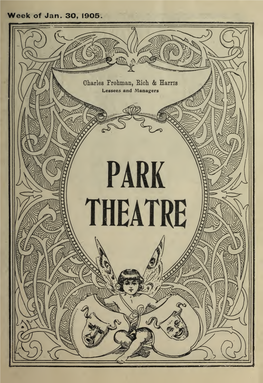 Park Theatre the Second Fiddle Program
