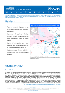 Highlights Situation Overview